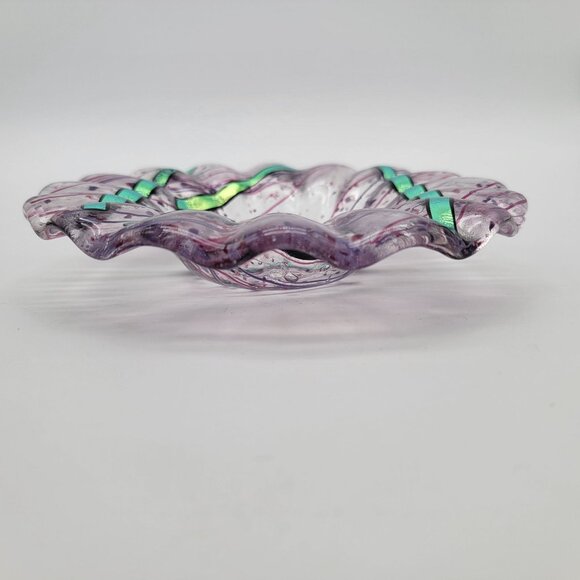 Marilyn Catlow Signed Fused Art Glass Bowl - Picture 3 of 5